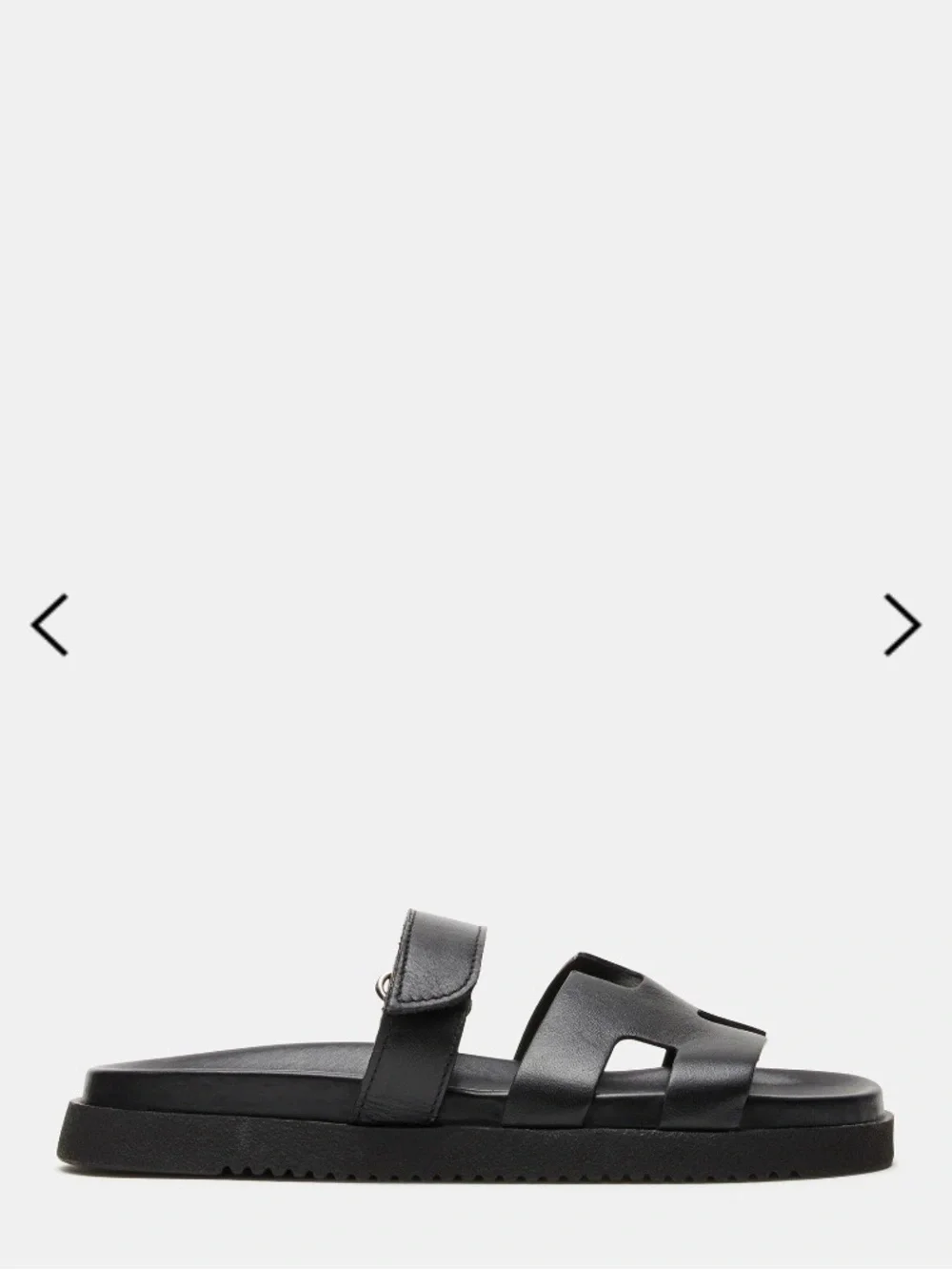 Steve Madden Black Leather Slide Sandals